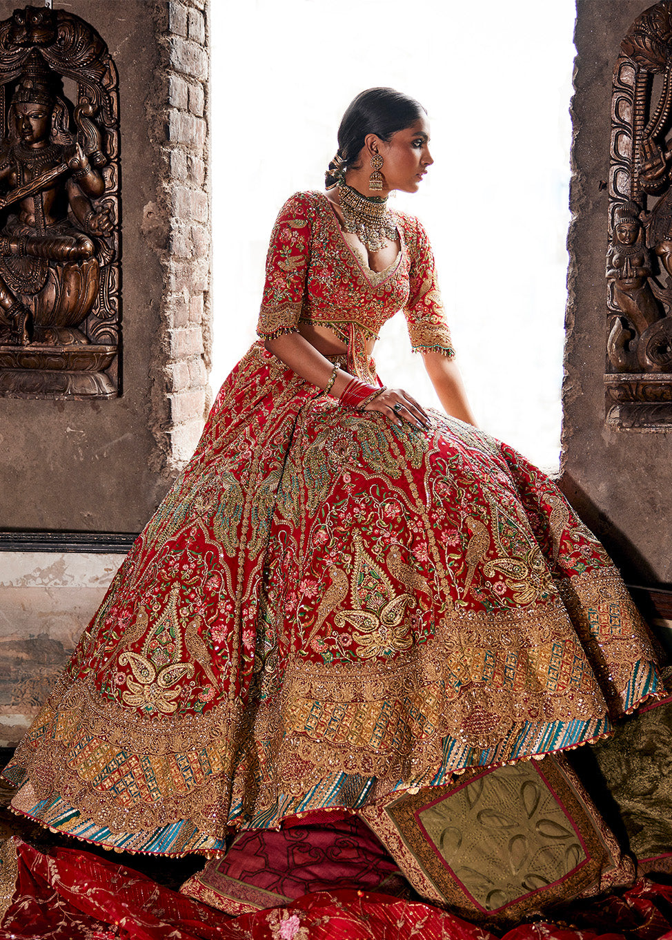 Rani Pink Blooming Lehenga