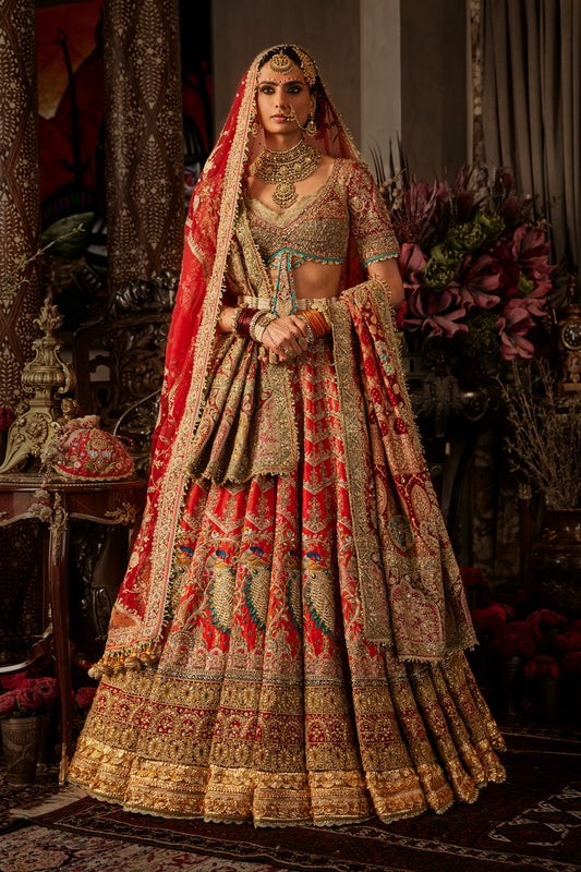 Red Archival Lehenga