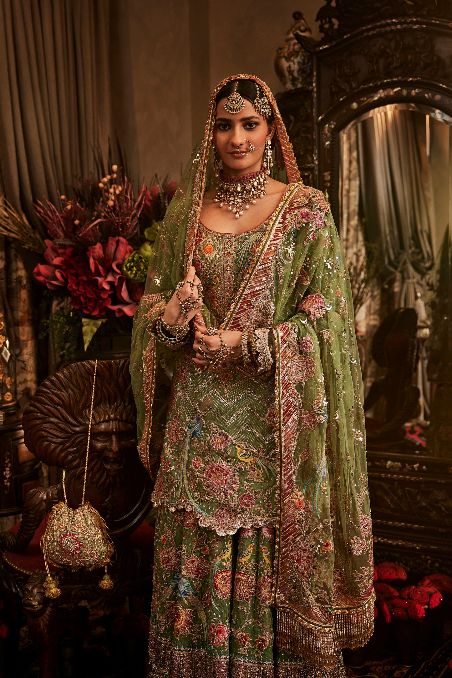 A Seafoam Green Kurti-Sharara