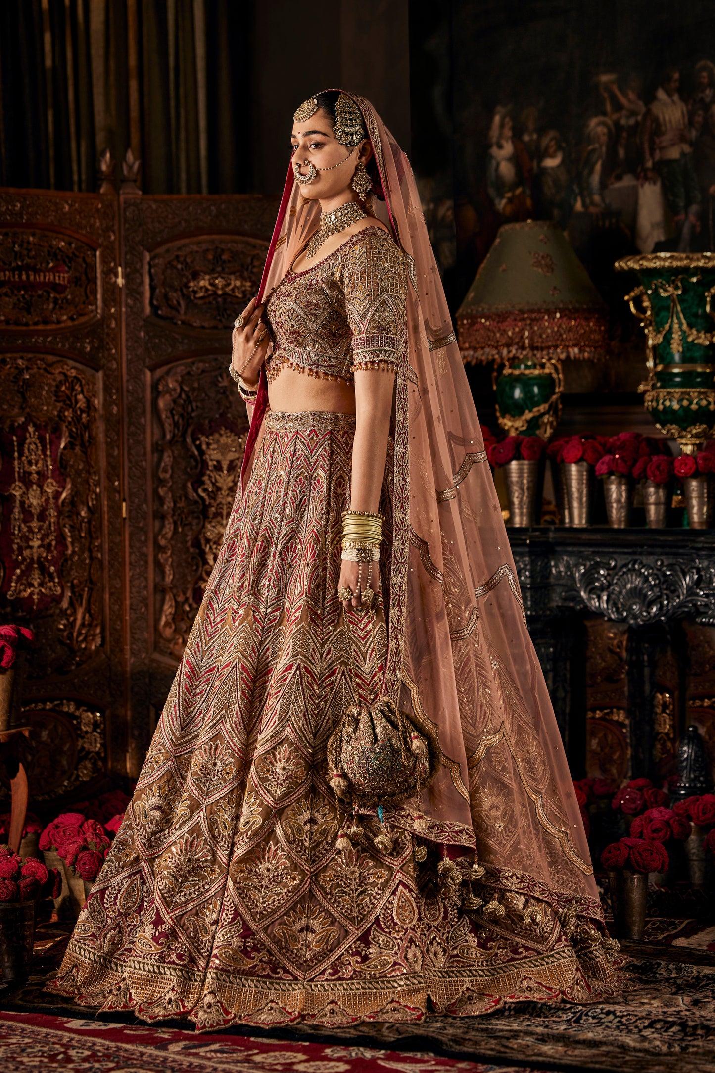 Multi Hued Peach Lehenga