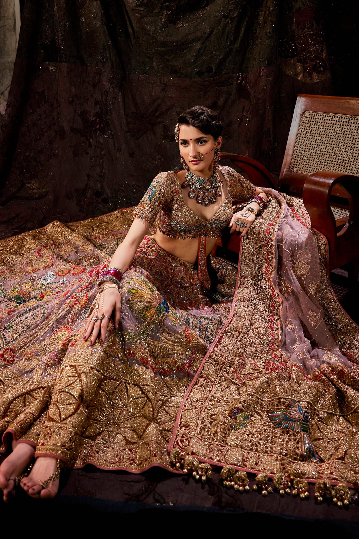 Blush Pink Tulle Lehenga