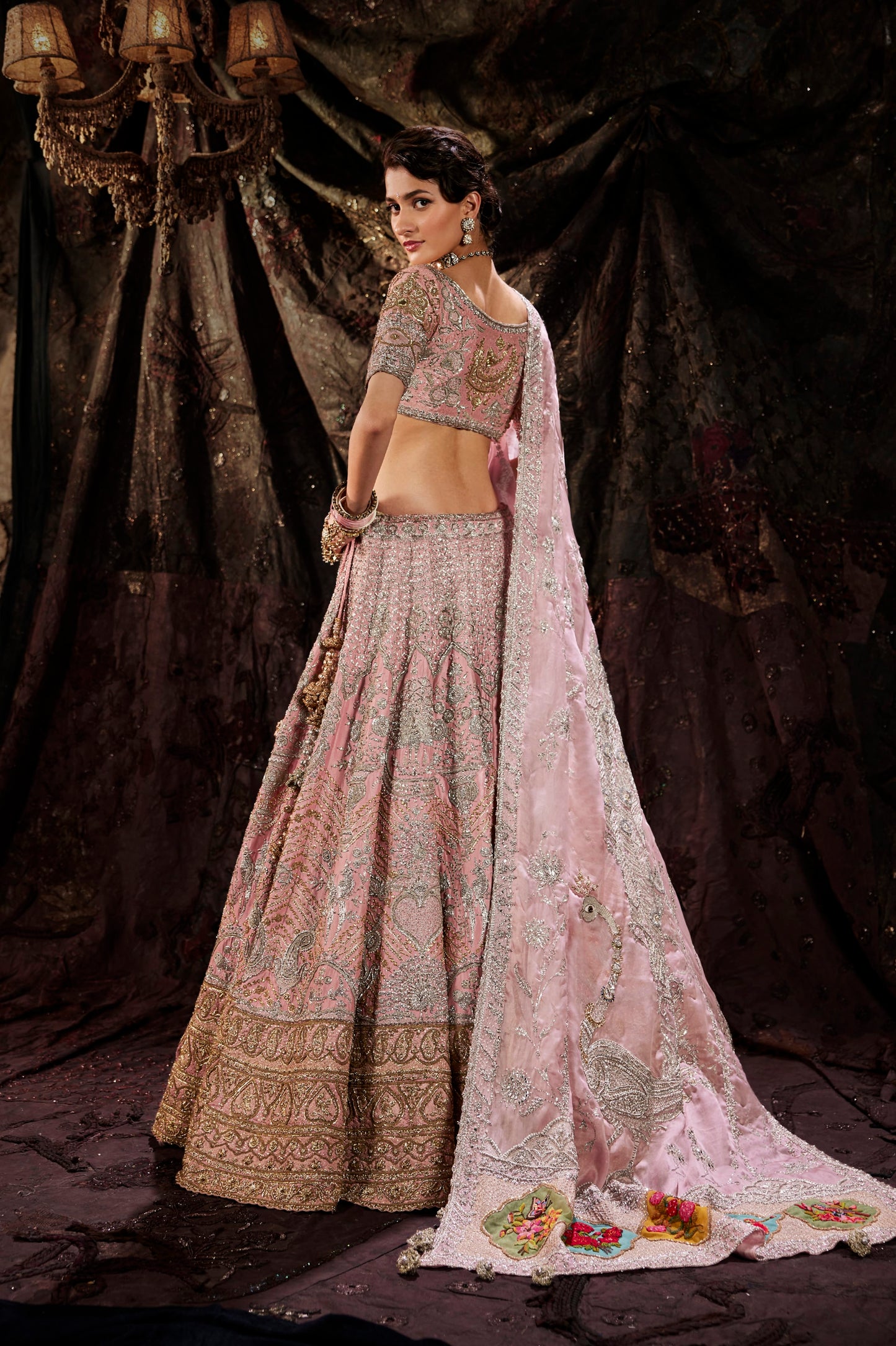 Antique Rose Silk Lehenga