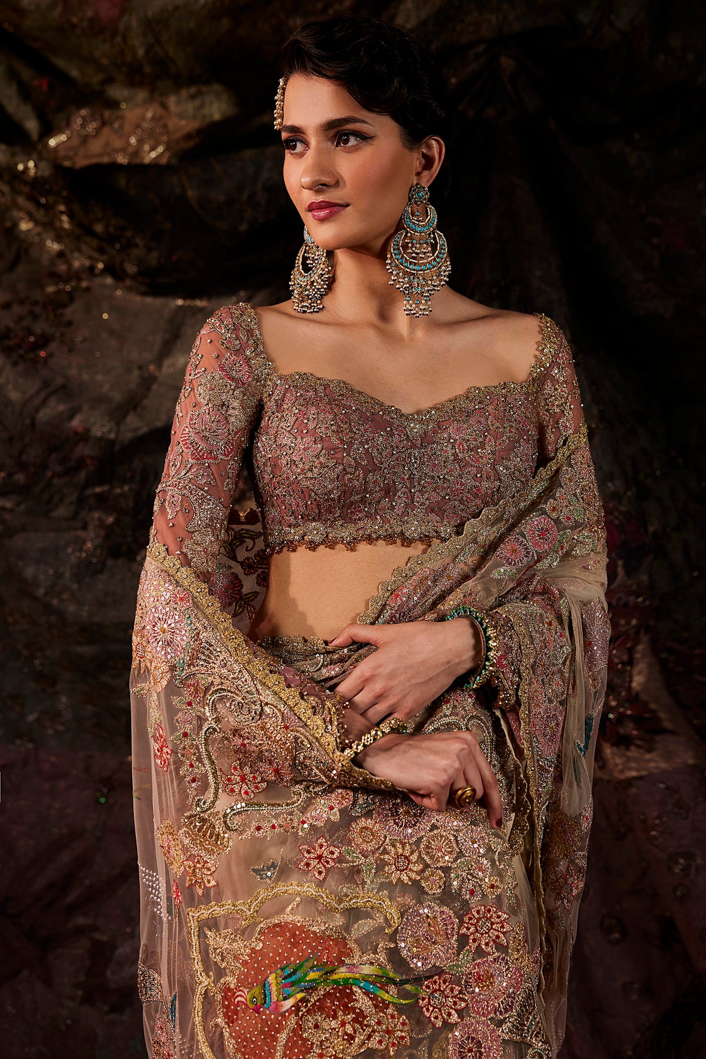 Pale Birch Tulle Saree