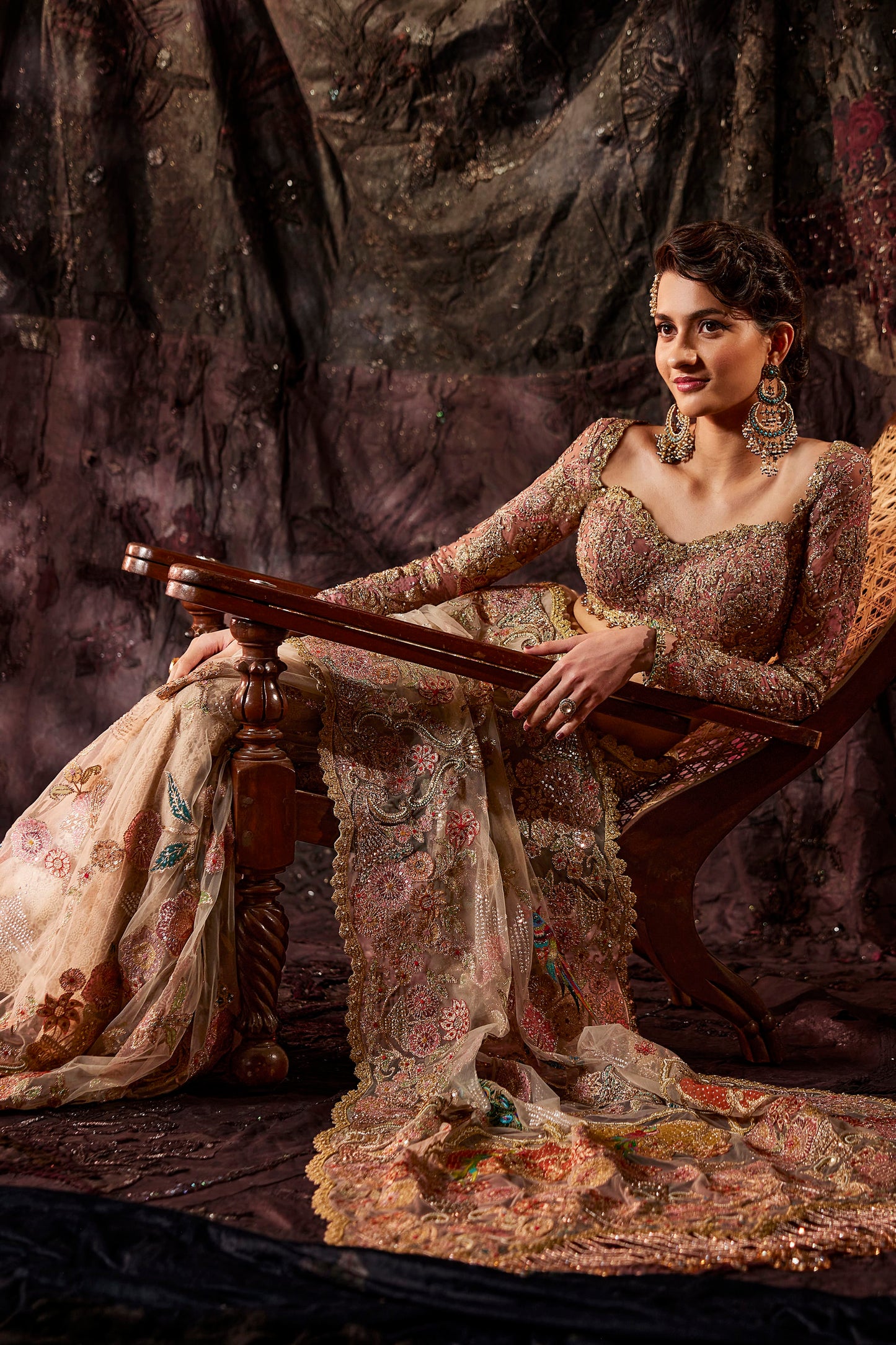 Pale Birch Tulle Saree