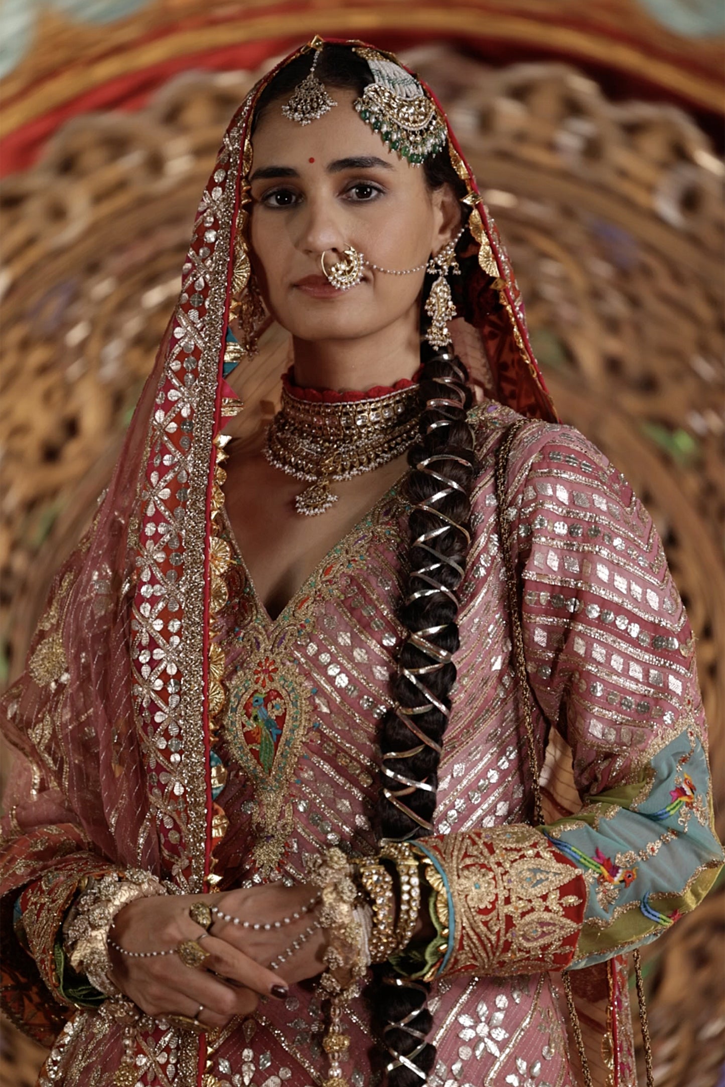 Pink and Rose Gold Gharara Set