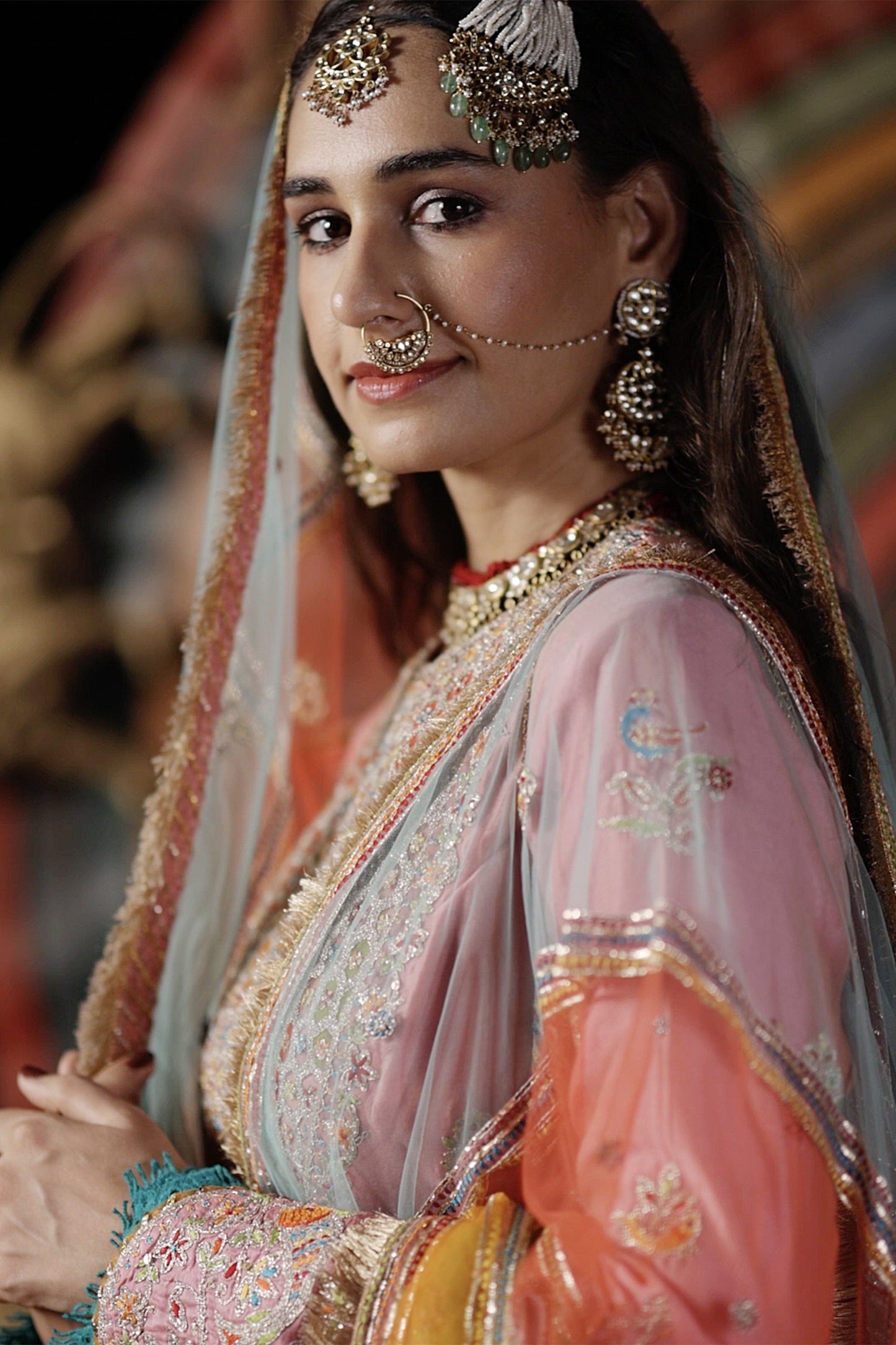 Peach Pink Gharara Set