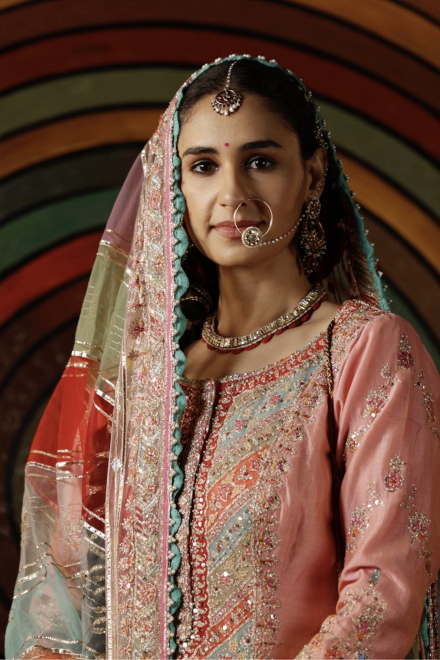 Pink Silk Sharara Set