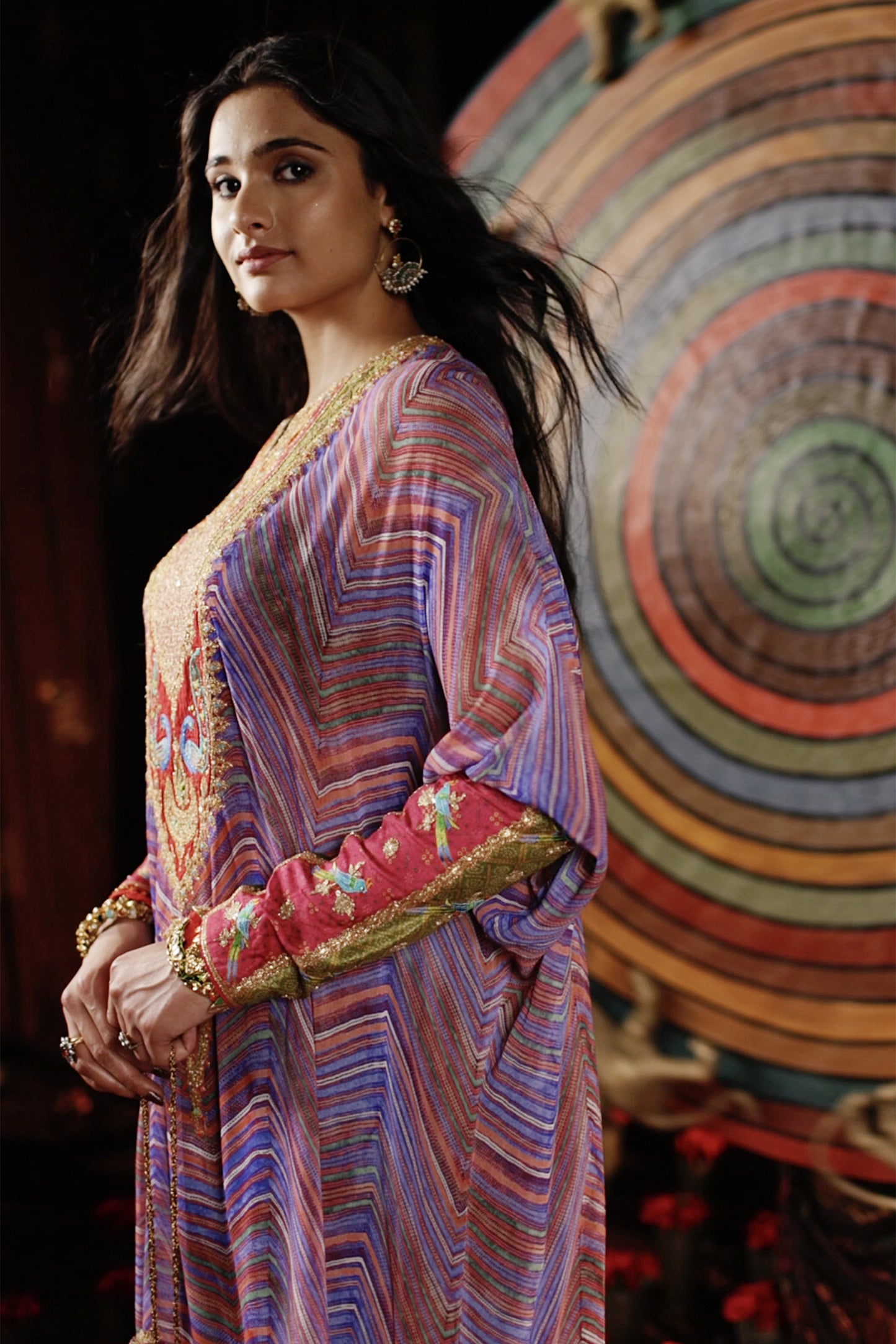 Lilac Leheriya Kaftan