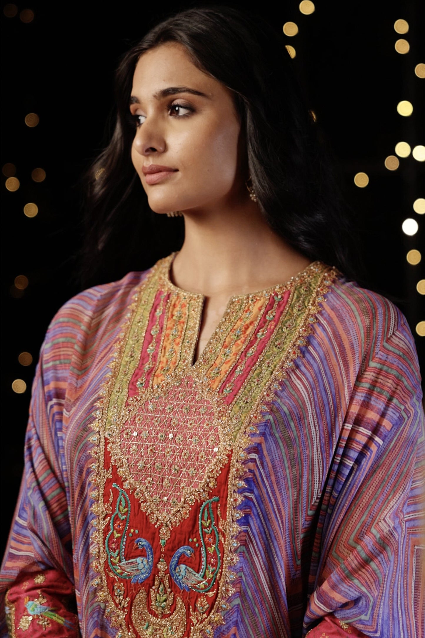 Lilac Leheriya Kaftan