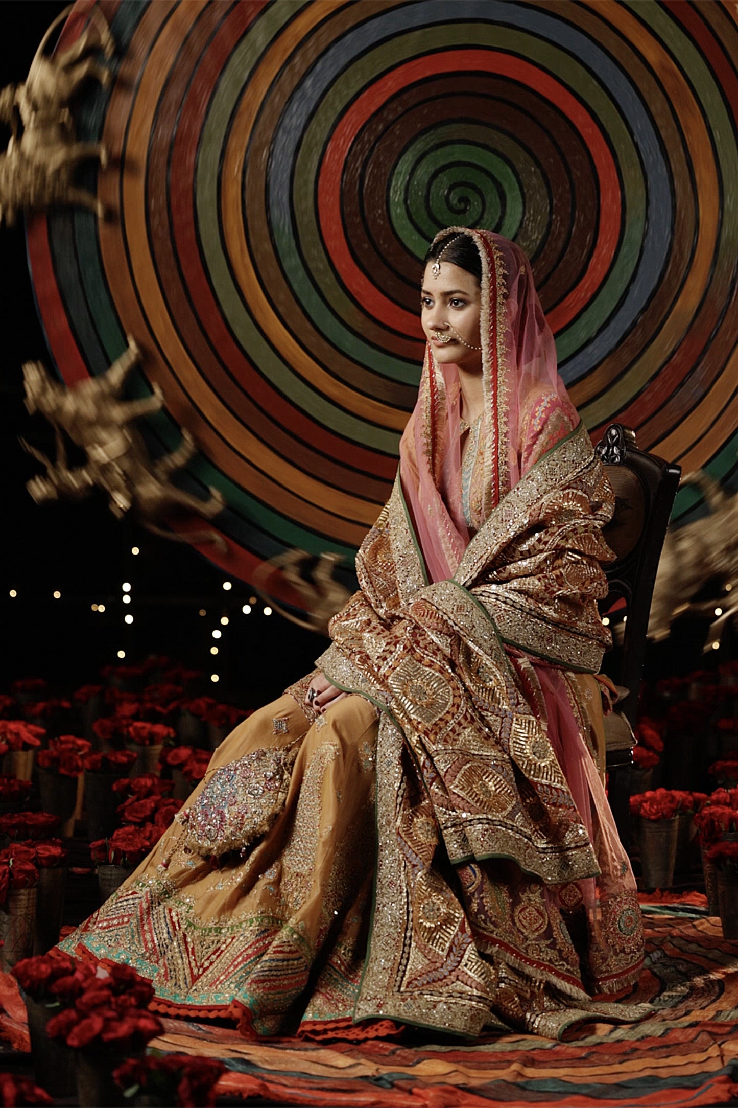 Earthy Mustard Blended Silk Gharara Set