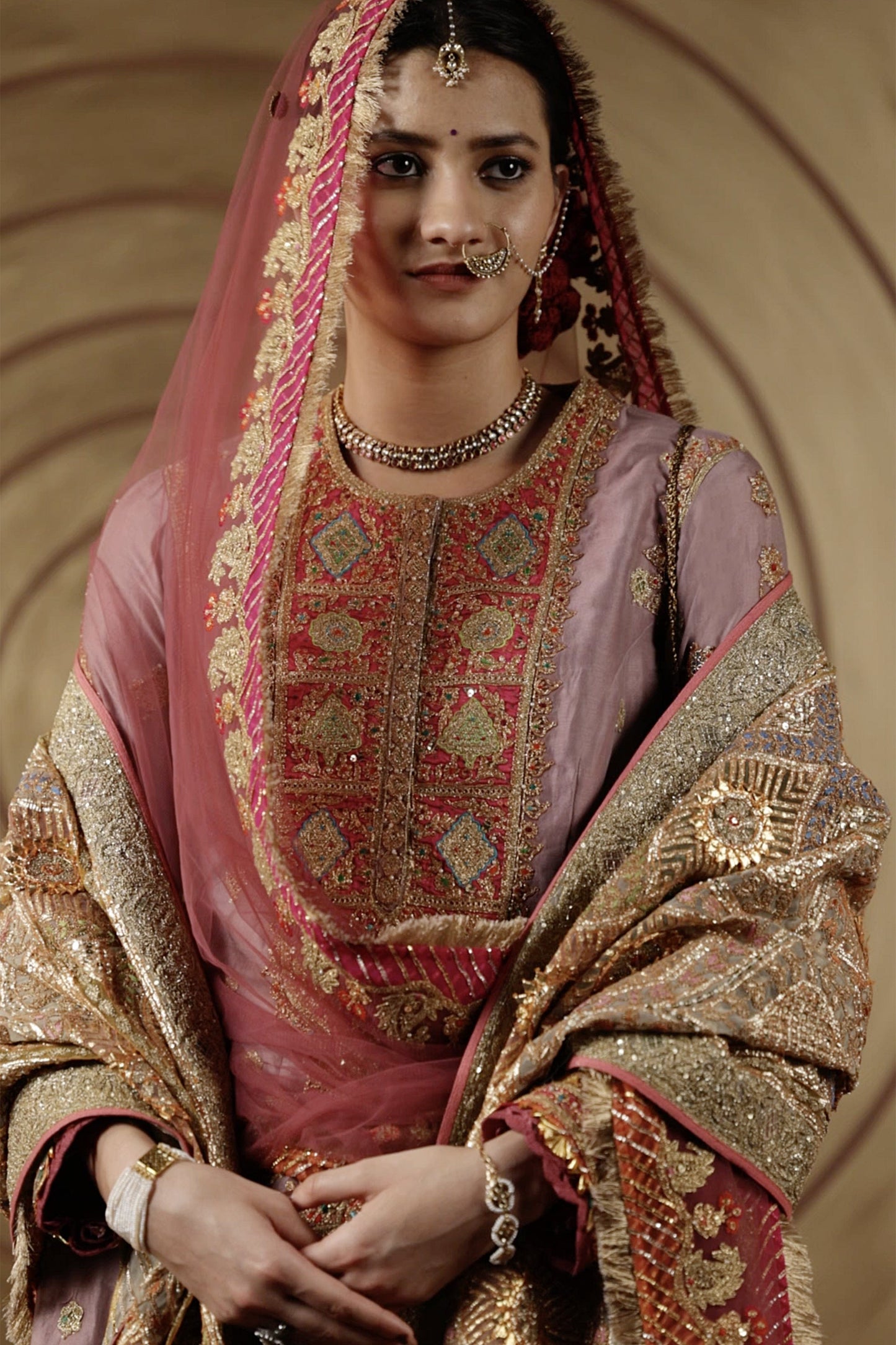 Lilac Blended Silk Sharara Set
