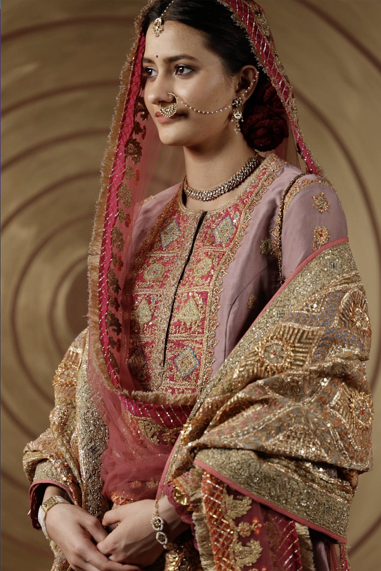 Lilac Blended Silk Sharara Set