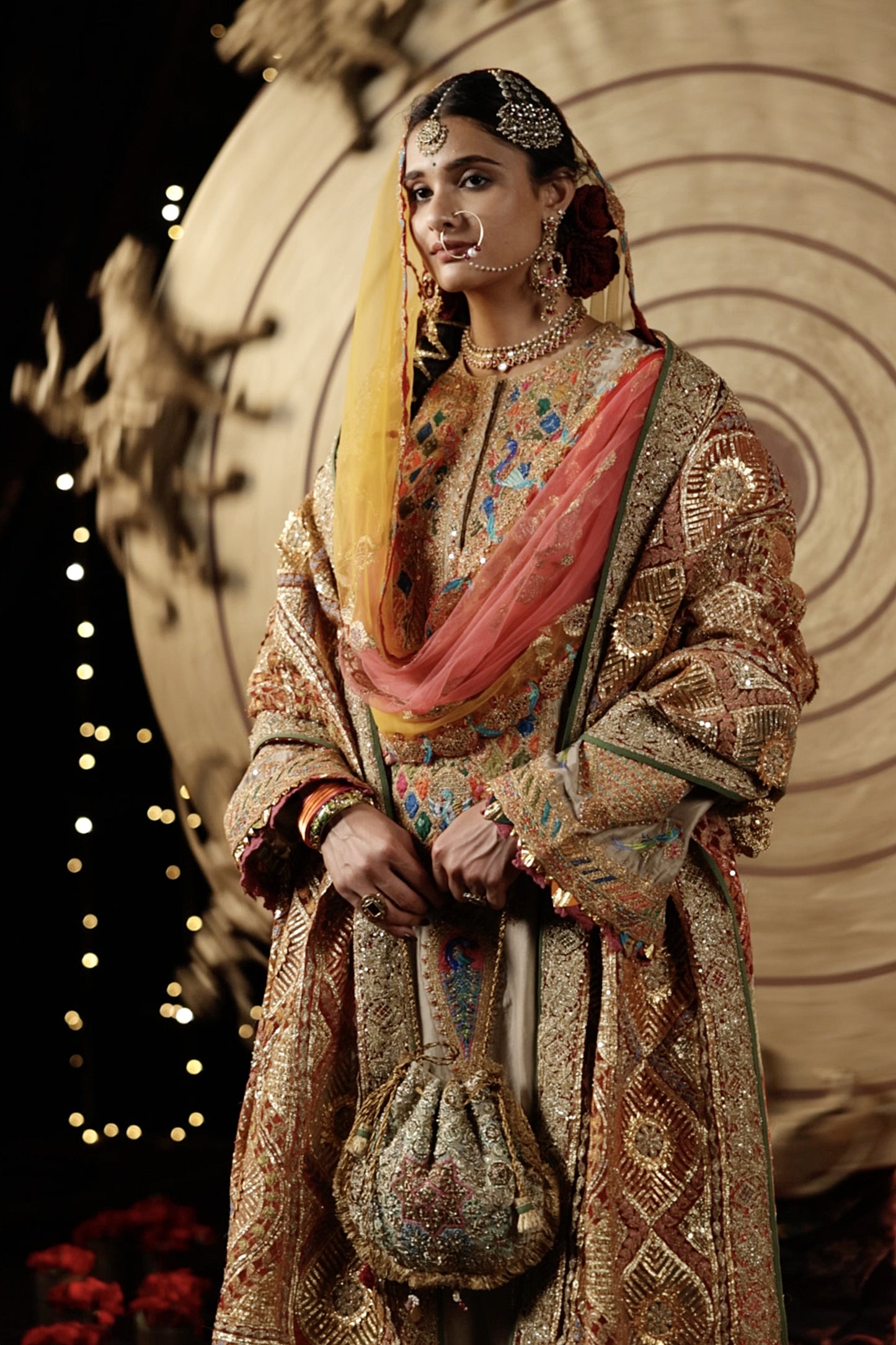 Khakhi Gold Blended Silk Kurta