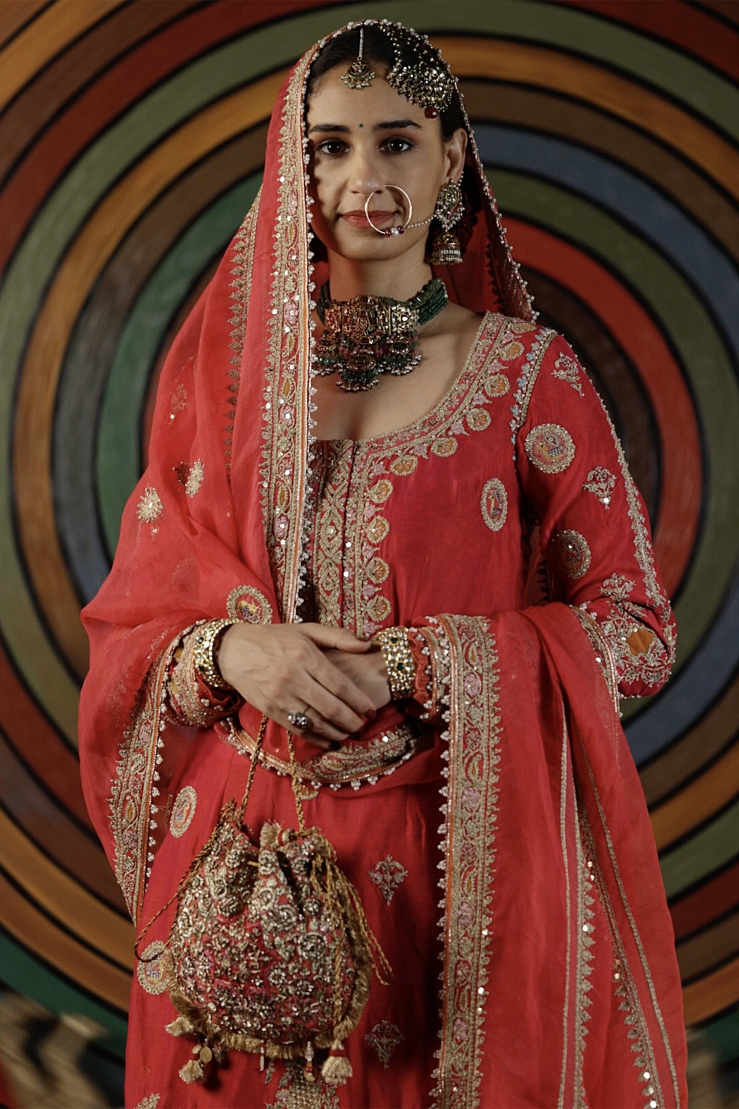 Rani Pink Blended Silk Kurta Set