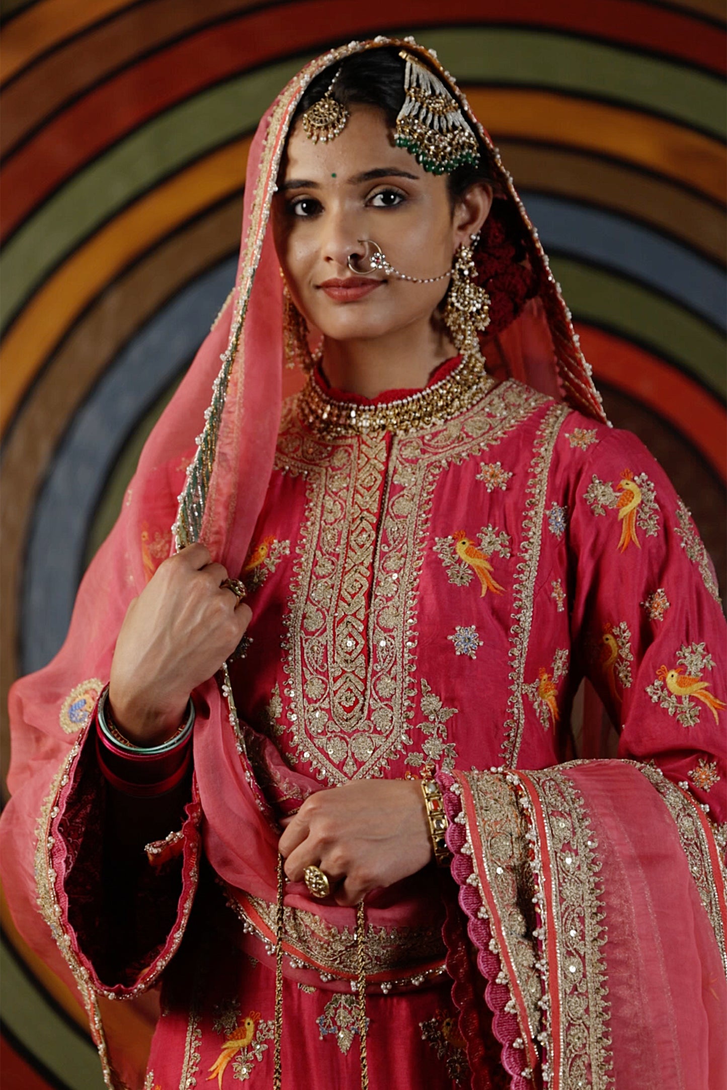 Pale Rani Pink Blended Silk Sharara Set