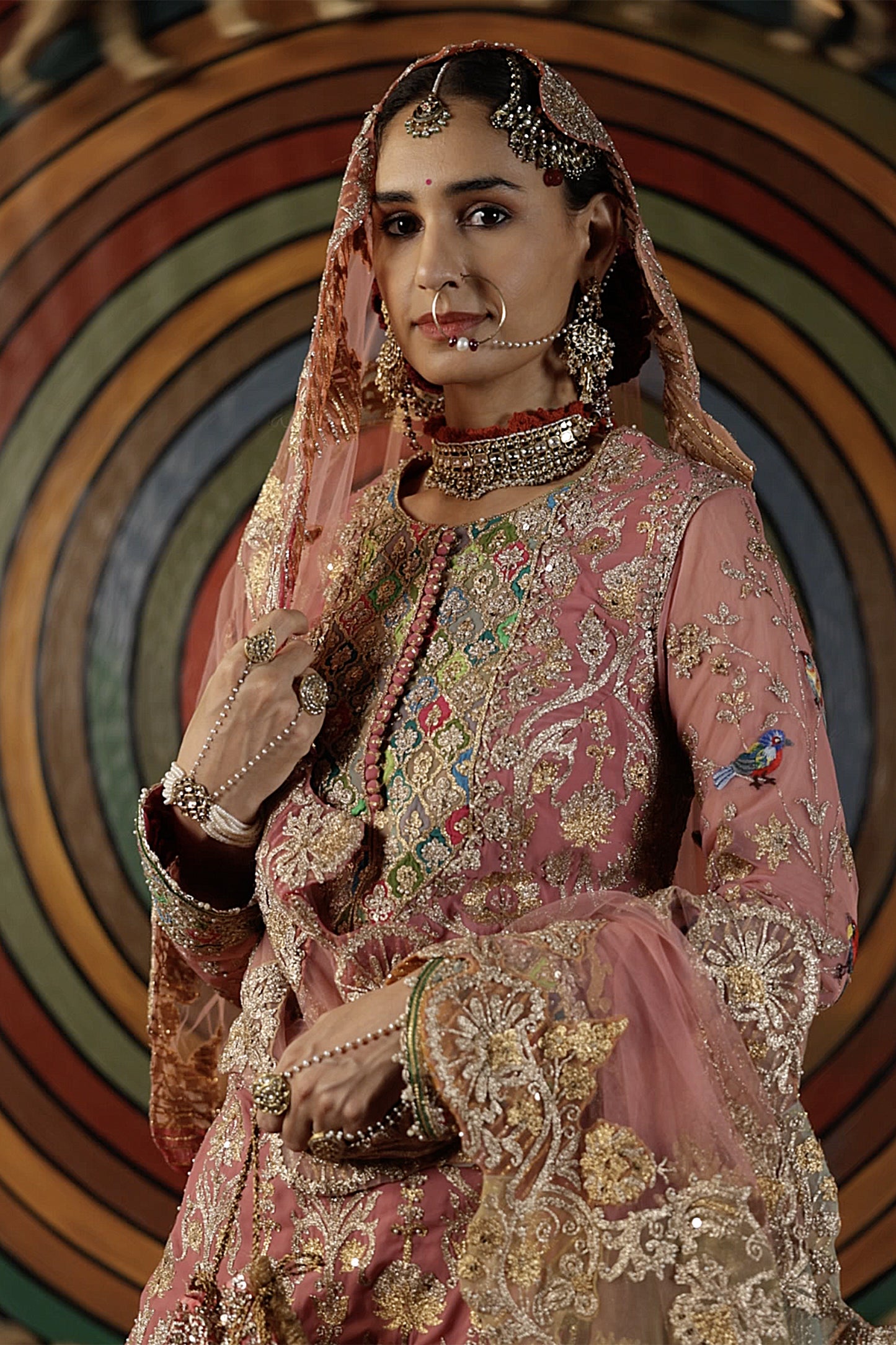 Carnation Pink Silk Sharara Set