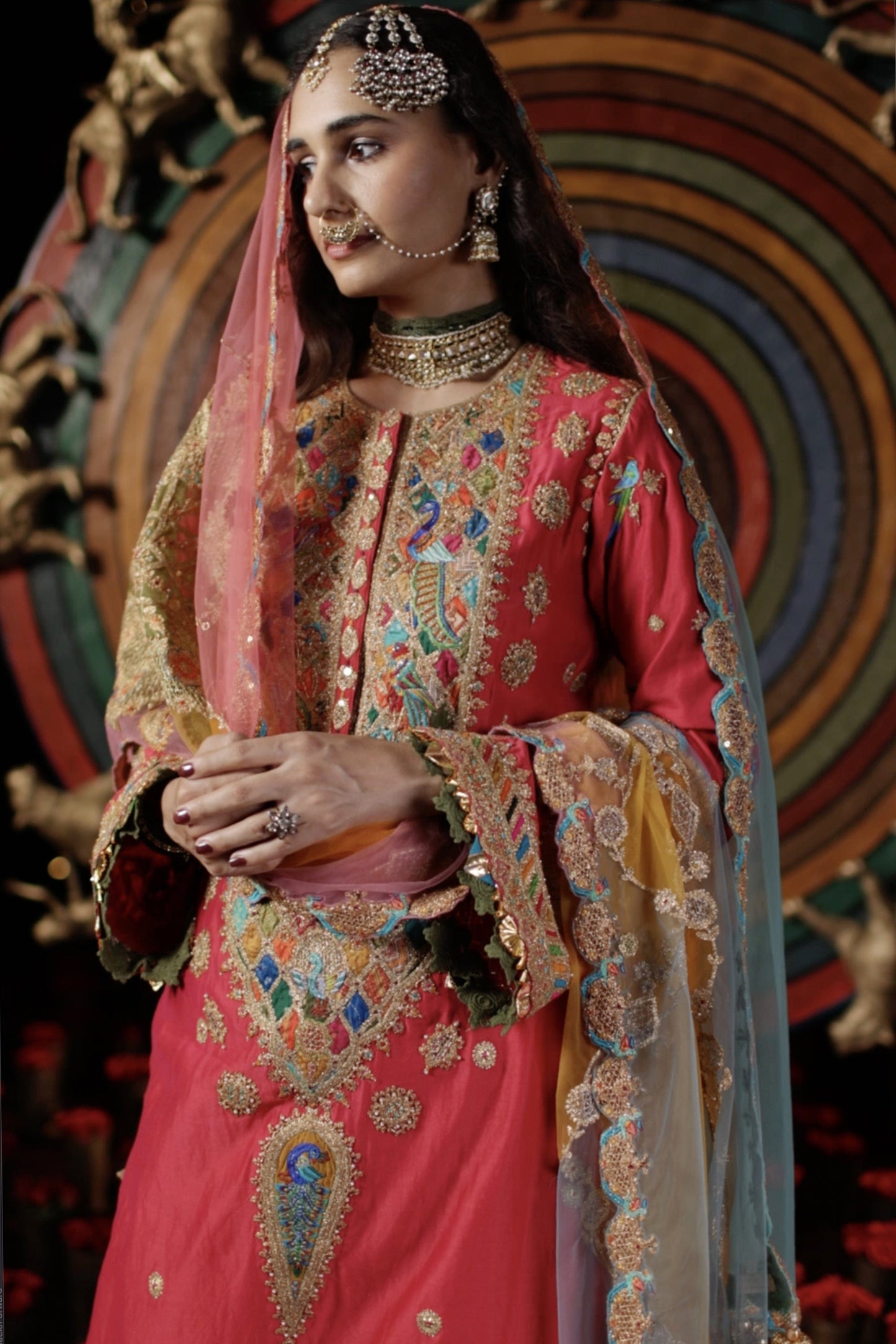 Rani Pink Silk Kurta Set