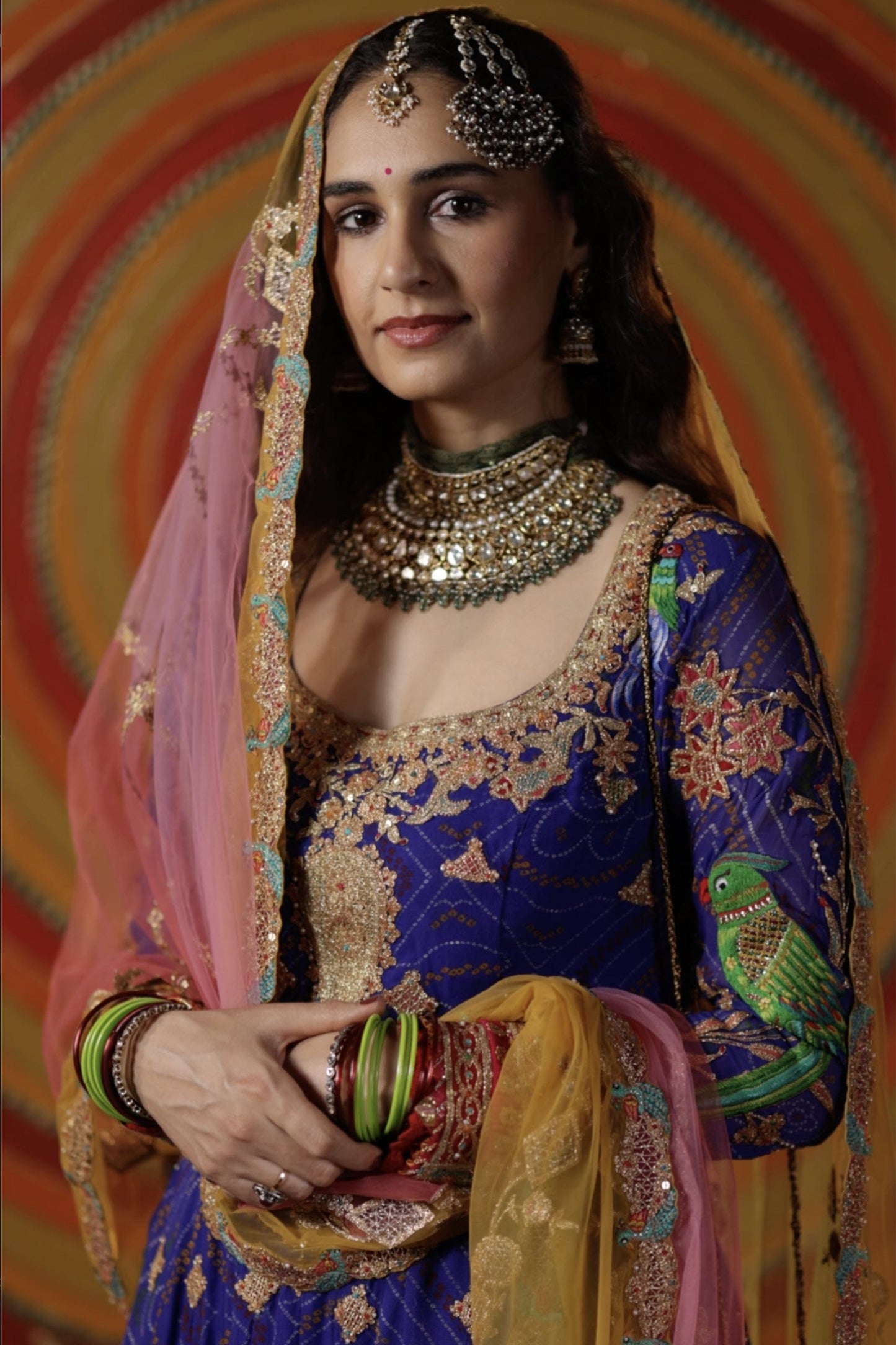 Royal Blue Double Layer Kalidar Set