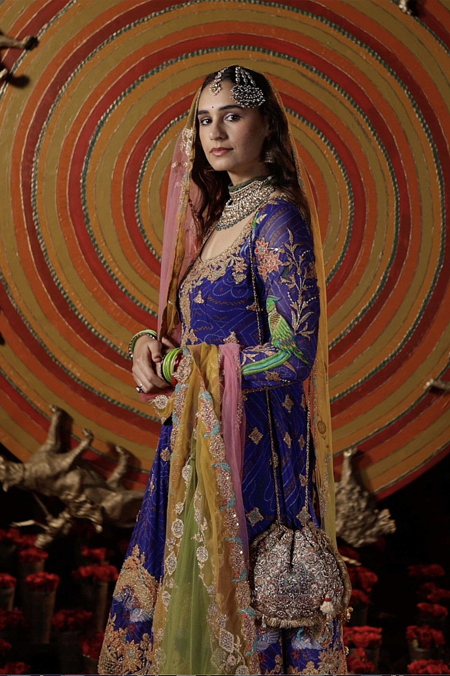Royal Blue Double Layer Kalidar Set