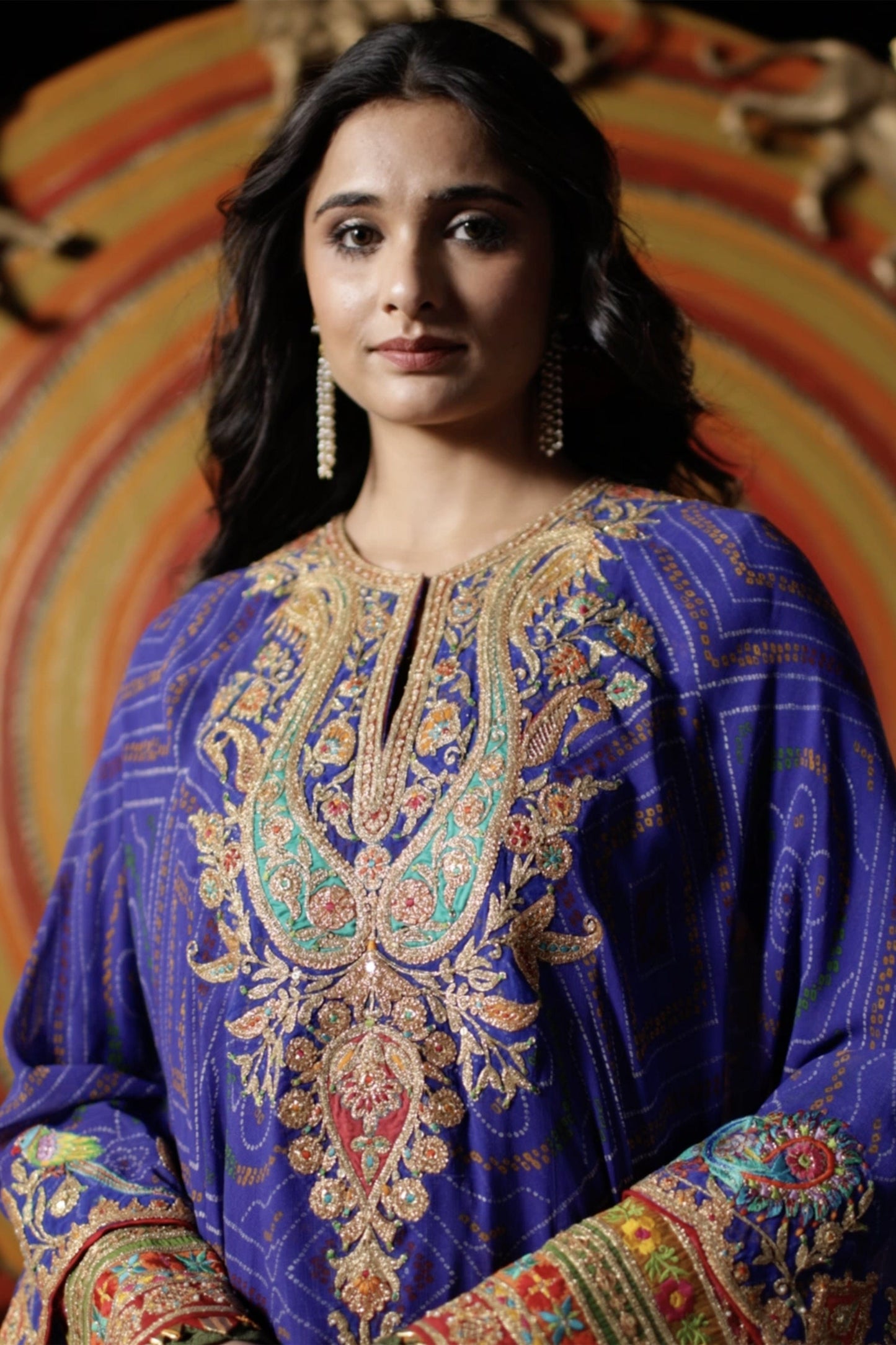 Royal Blue Kalidar-Capelet Set