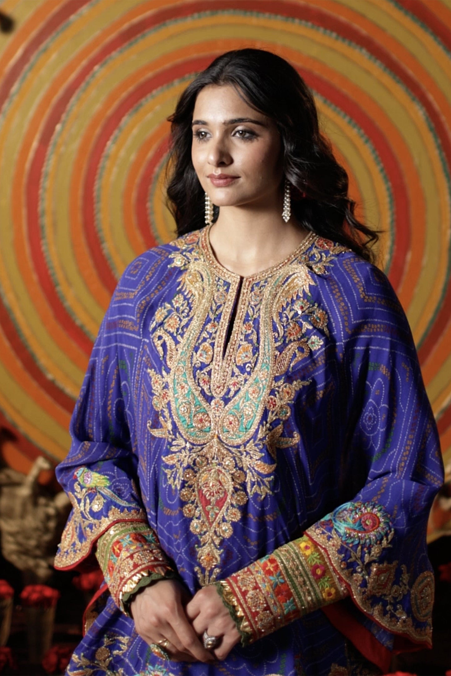 Royal Blue Kalidar-Capelet Set
