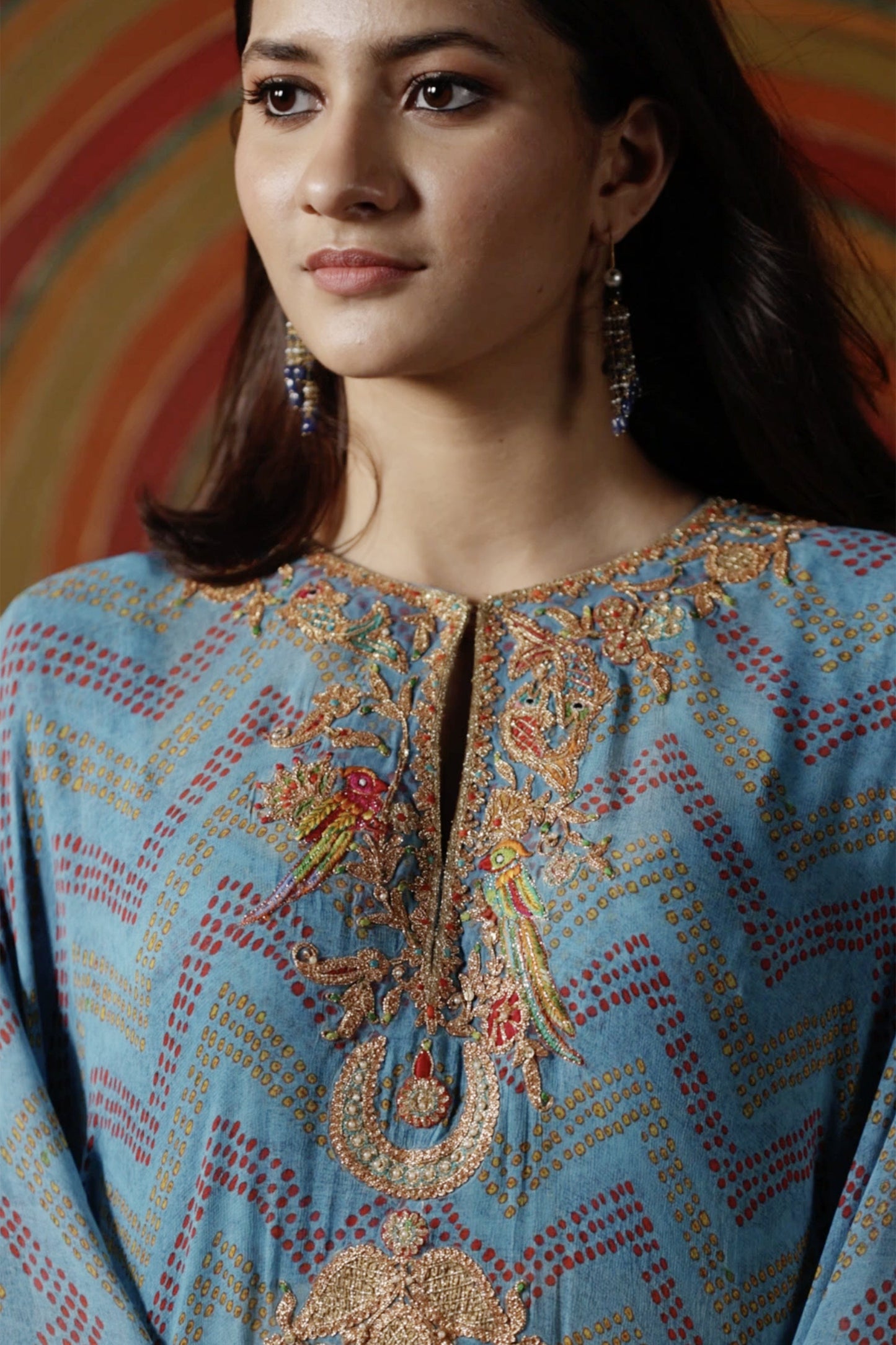 Turquoise Capelet & Sharara Set