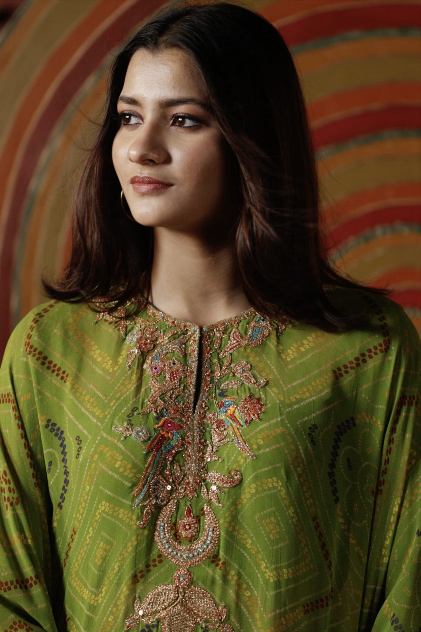 Green Capelet & Sharara Set