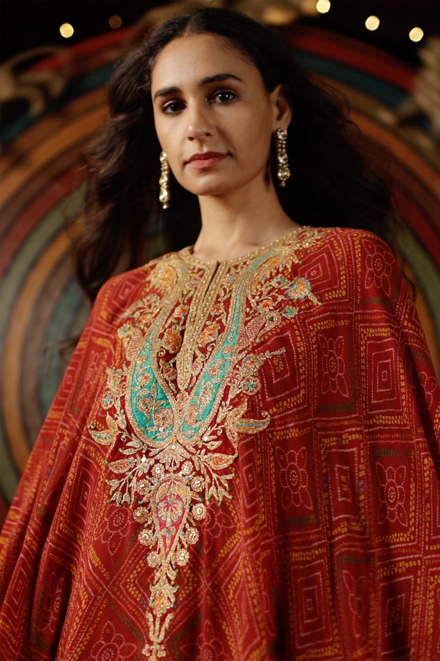 Maroon Kalidar Capelet Set