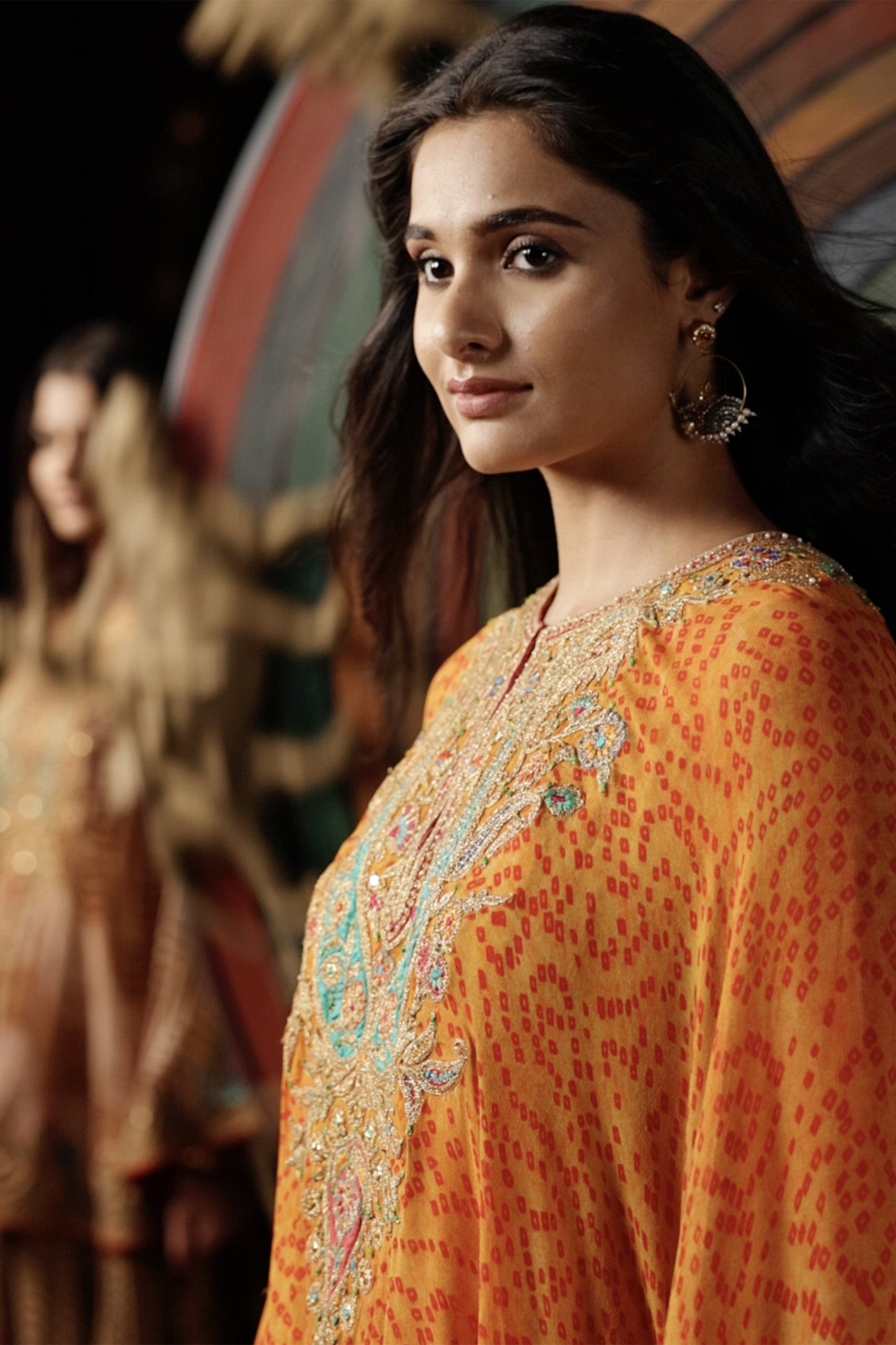 Orange Kalidar Capelet Set