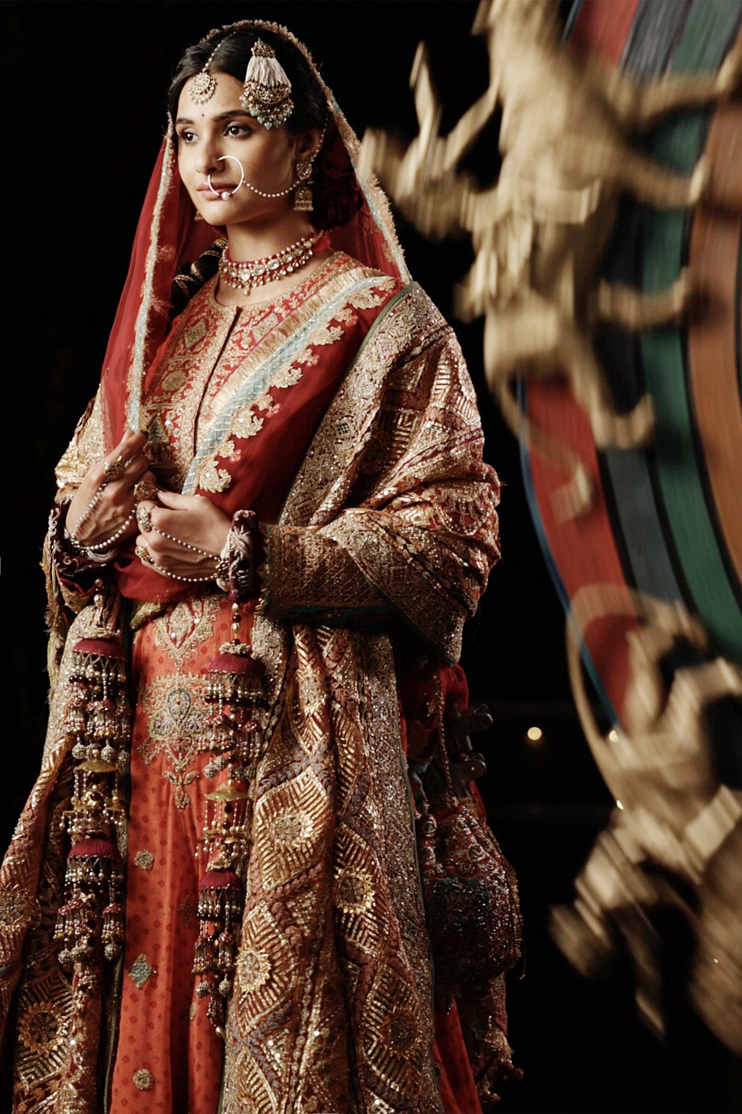 Coral Double Layer Sharara Set