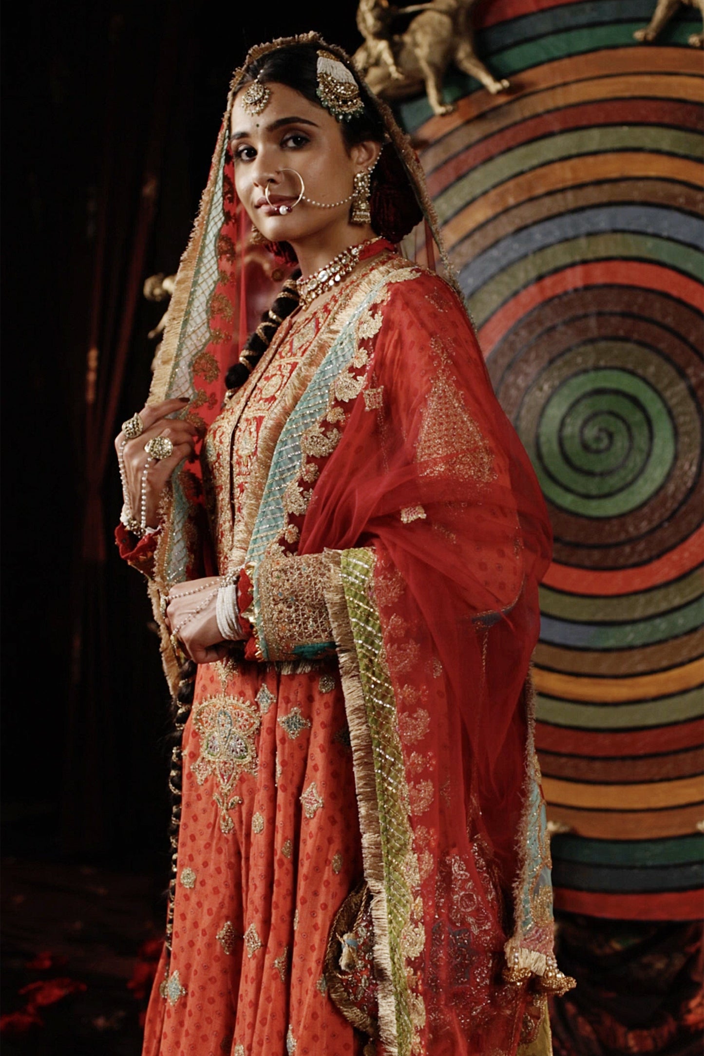 Coral Double Layer Sharara Set