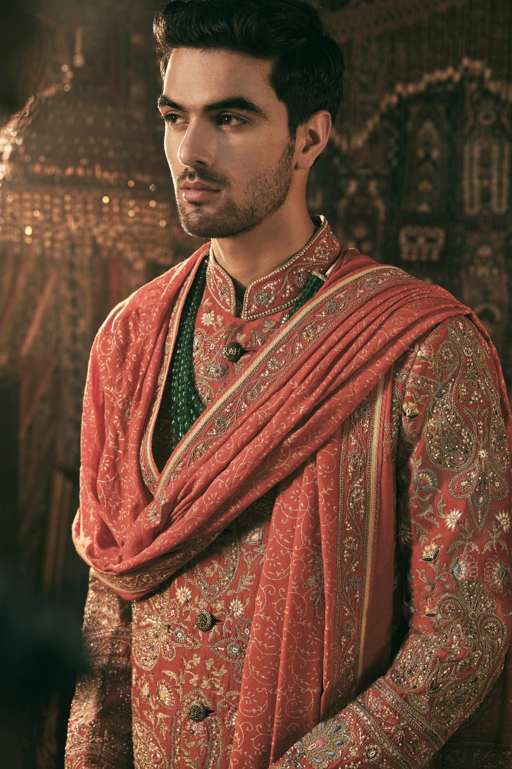 Flame Orange Sherwani set