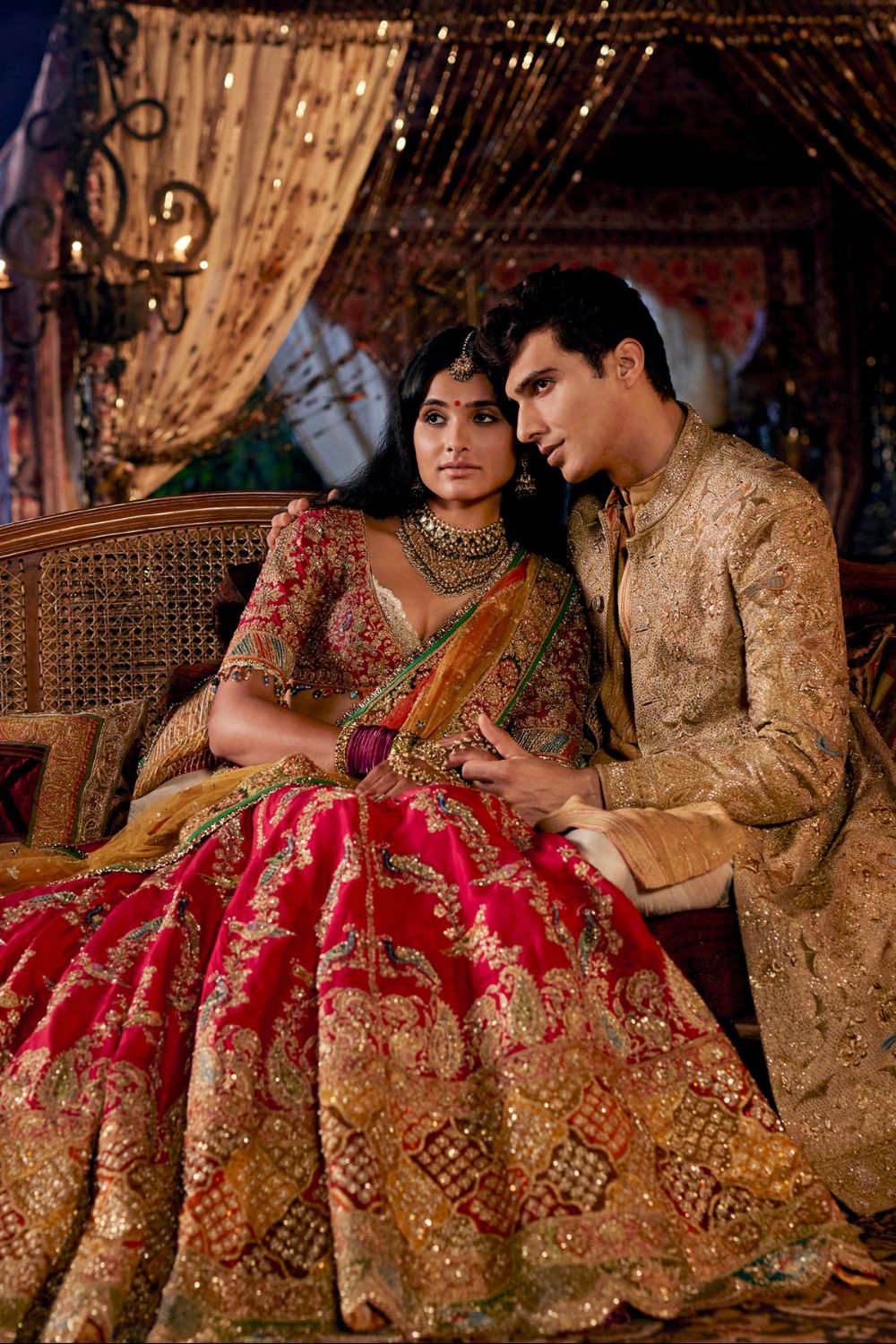 Pomegranate Hued Lehenga set