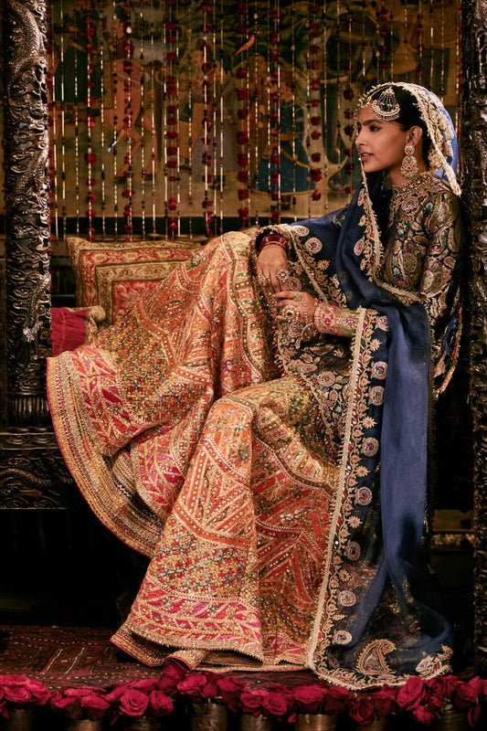 Midnight Blue Sharara Set