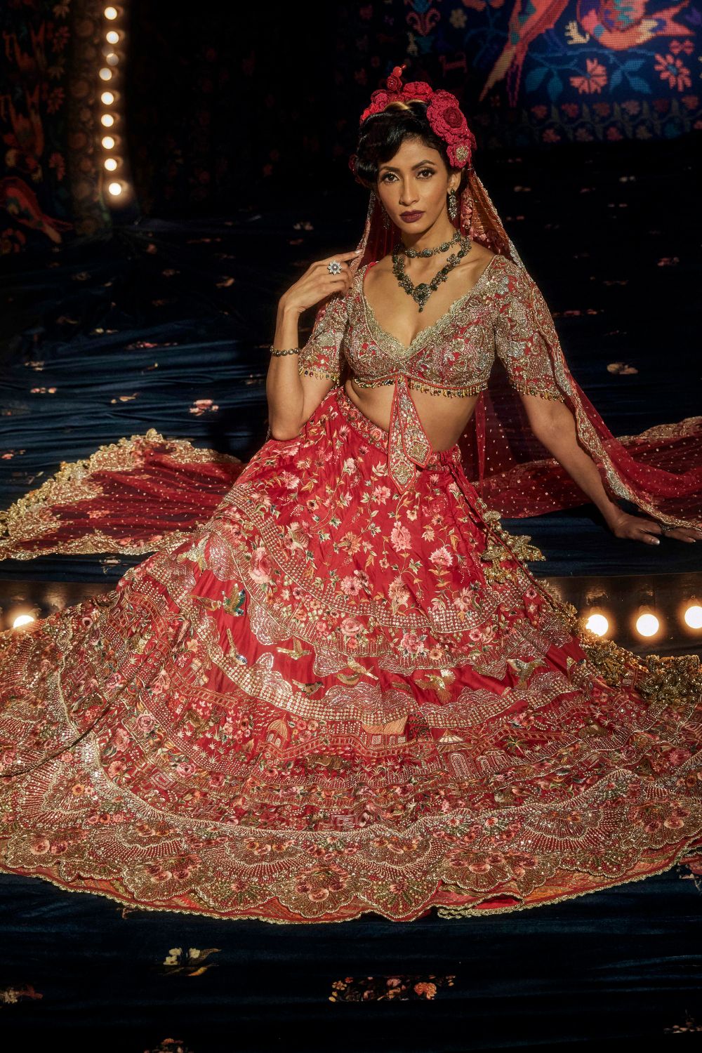 Cherry Red Lehenga Set