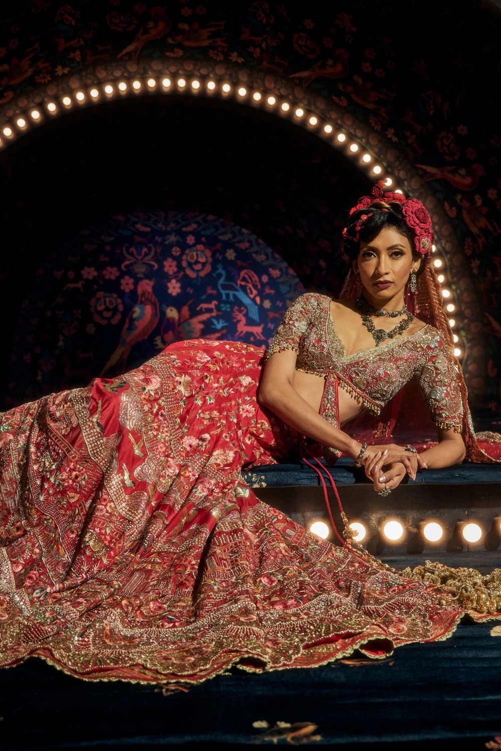 Cherry Red Lehenga Set