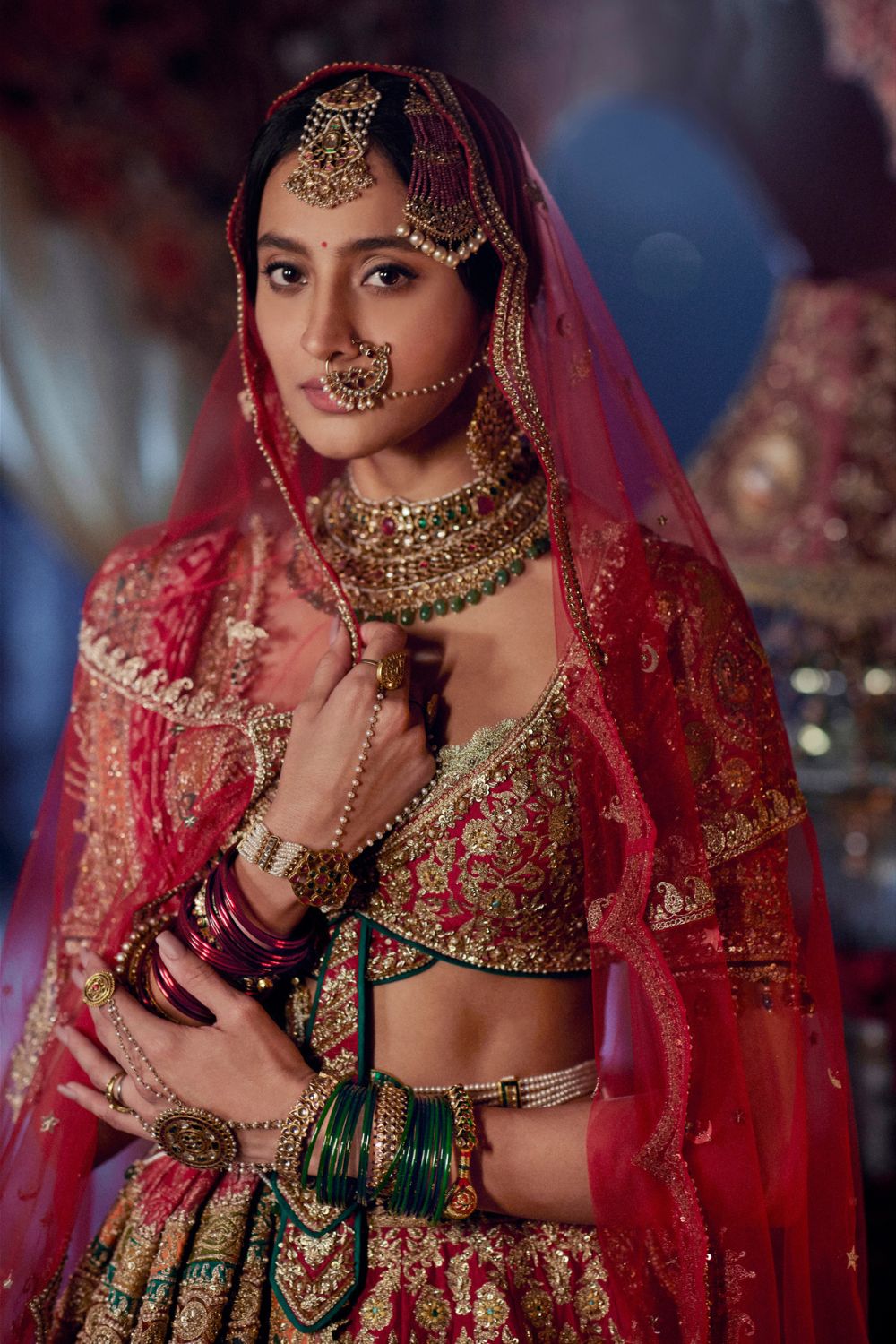 Pomegranate Hued Lehenga set