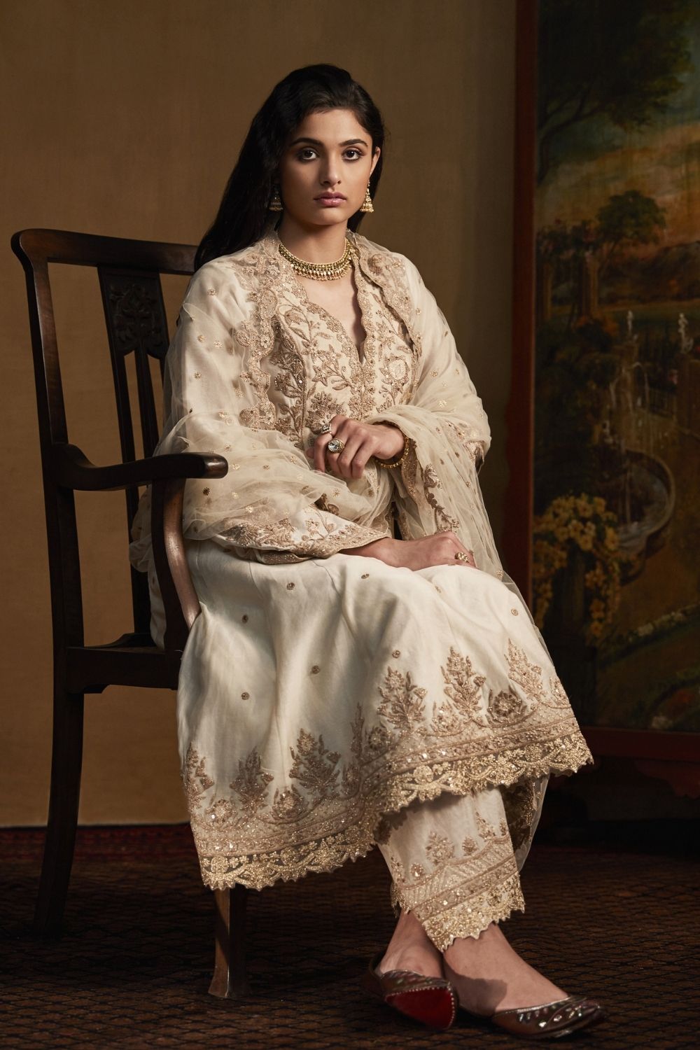 Ivory Kalidar Salwar set
