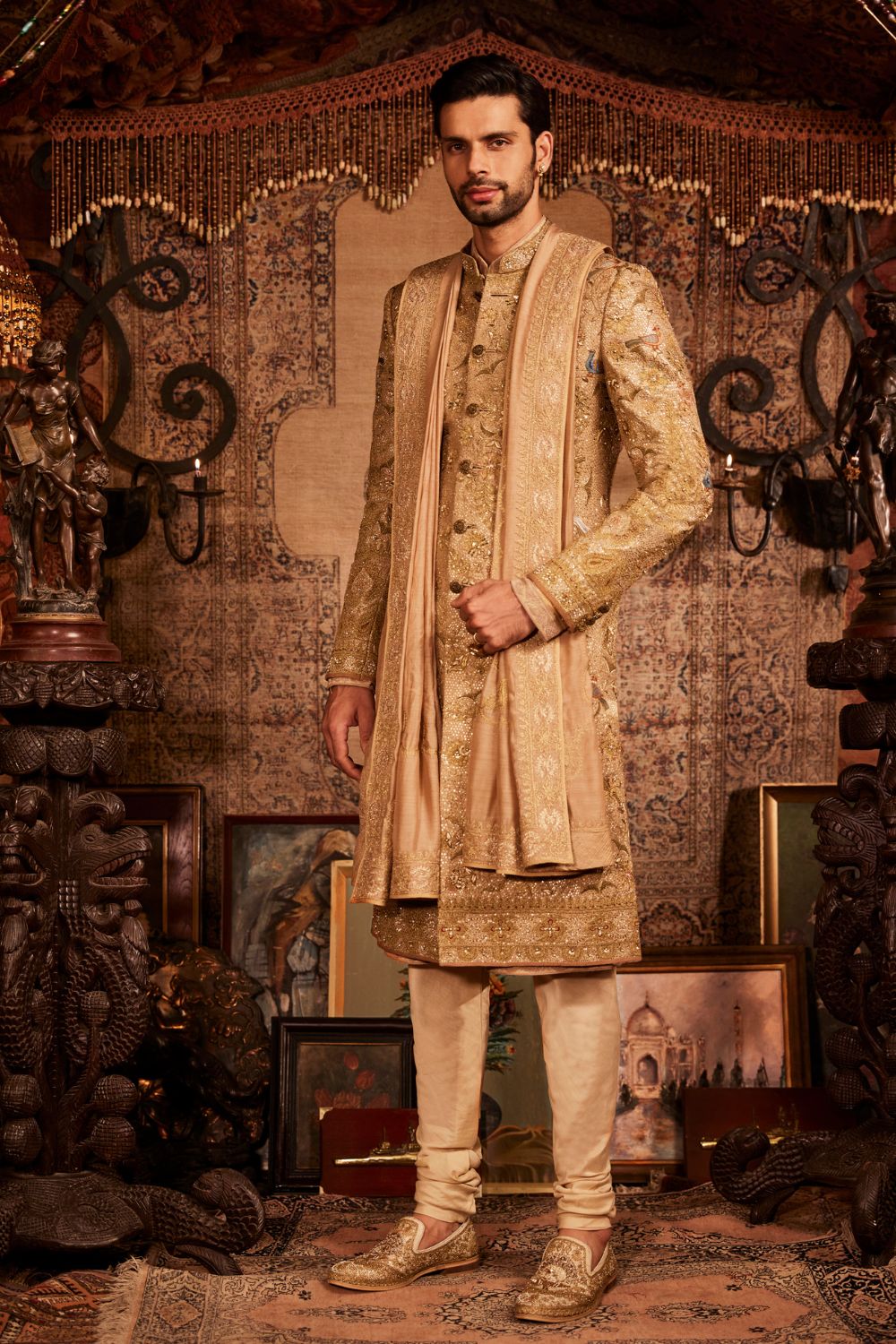 Burnished Gold Sherwani Set