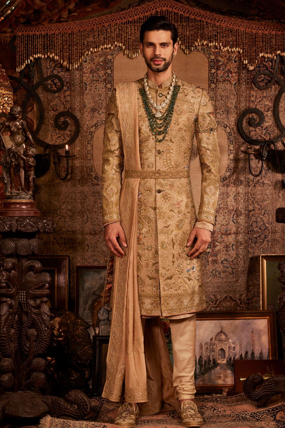 Burnished Gold Sherwani Set