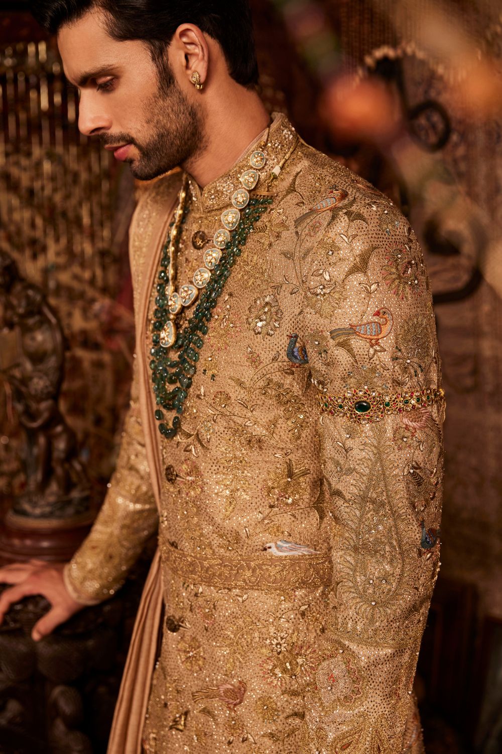 Burnished Gold Sherwani Set