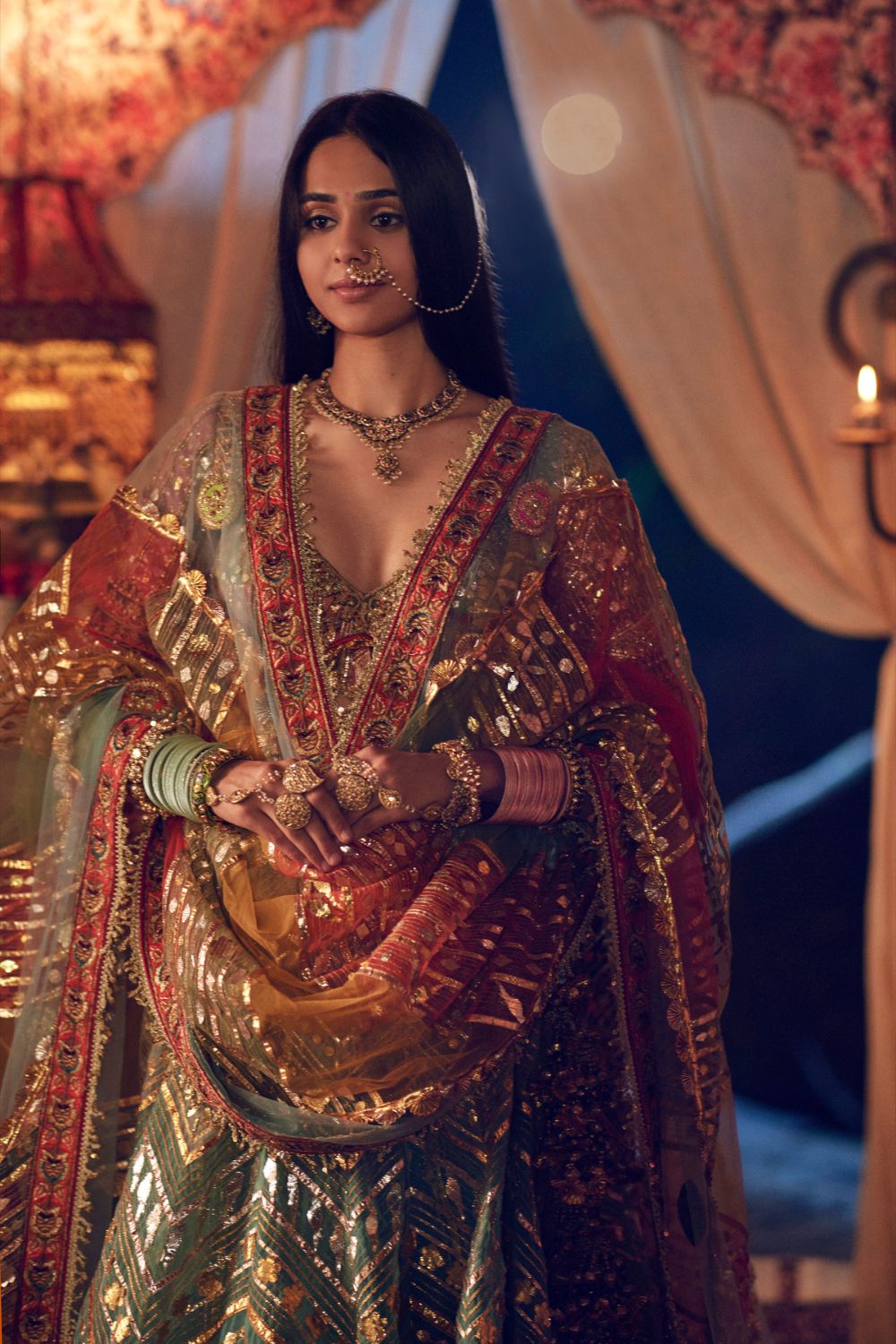 Mint And Jade Green Lehenga set