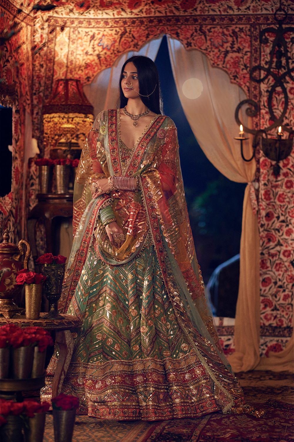 Mint And Jade Green Lehenga set