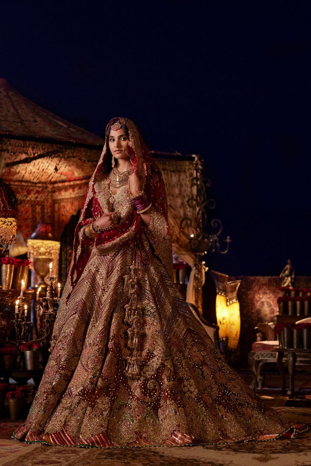 Stunning Lehenga Colors for Night Weddings 1 Cinnamon Lehenga set L / in