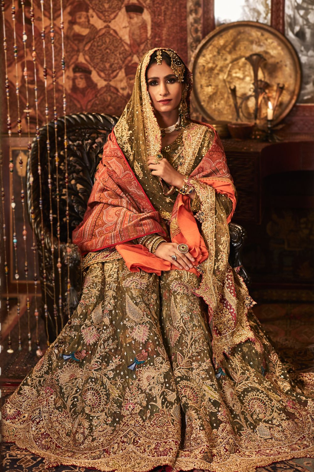 Forest green Sharara Set