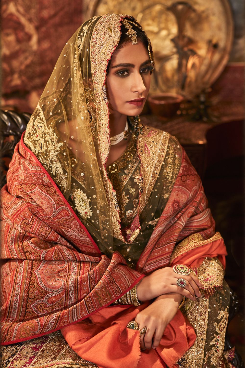 Forest green Sharara Set