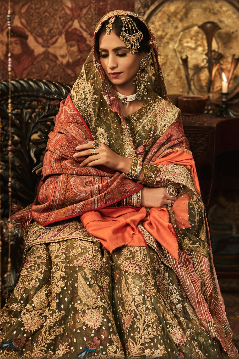Forest green Sharara Set