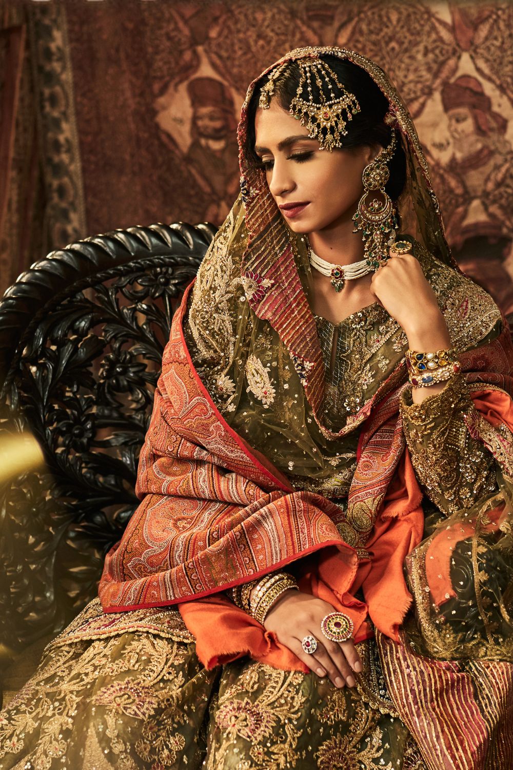 Forest green Sharara Set