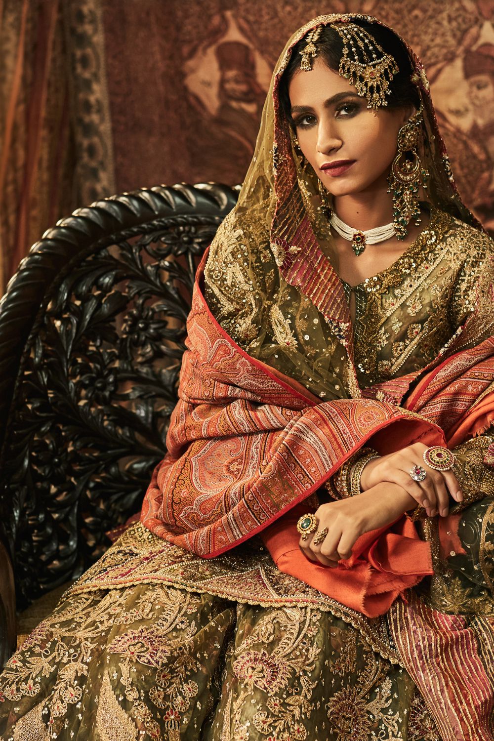 Forest green Sharara Set