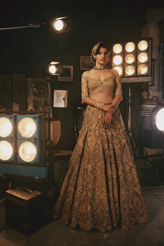 Burnished gold Lehenga Set